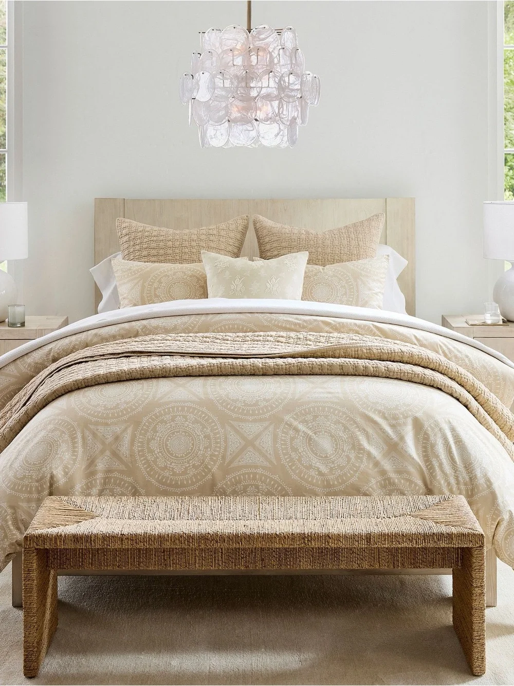 Pottery Barn Dot Medallion Reversible Duvet Cover Full/Queen NEW